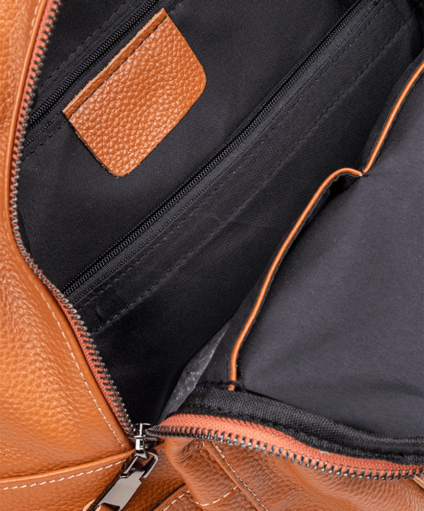 Genuine Leather Front Pocket Backpack